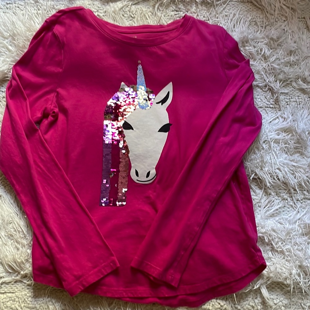 Girls unicorn shirt (xl)